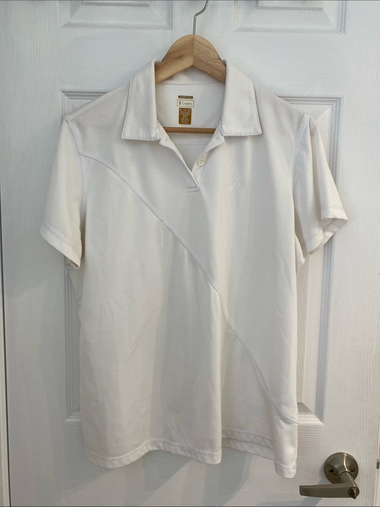 Lopez Tops - Lopez White Short-Sleeve Polo Top